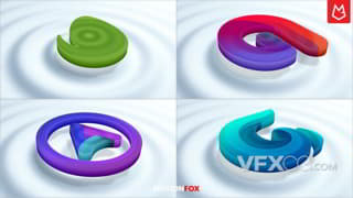 彩色三维描绘标志挤压揭示logo动画视频AE模板