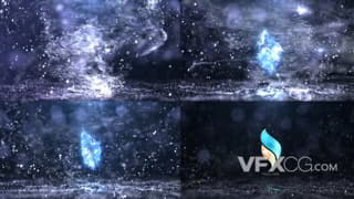 暴风雪卷起爆炸散开揭示logo动画视频片头AE模板