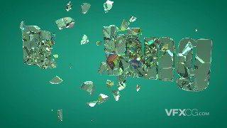 C4D玻璃质感文字破碎动画效果模拟制作视频教程