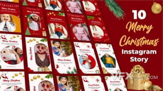圣诞快乐庆祝节日宣传推广社交媒体短视频AE模板