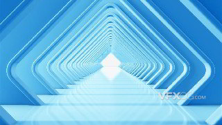 3dsMAX制作创意蓝色几何隧道商务背景模型