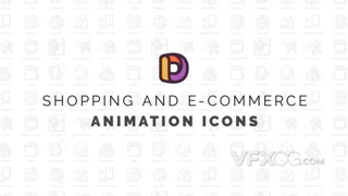 网上购物与电子商务动画图标设计元素视频AE模板