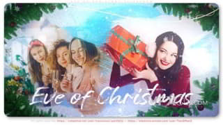 圣诞节活动狂欢假日纪念圣诞快乐幻灯片视频相册AE模板