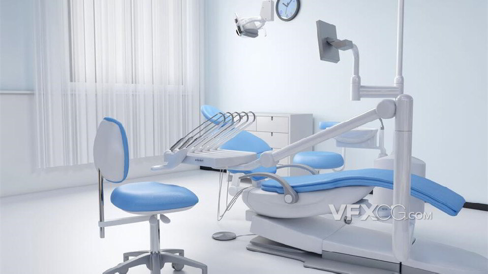 3dsMAX制作牙科治疗躺椅设备房间模型