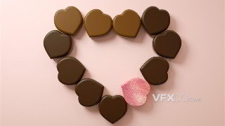 C4D制作炫彩爱心造型情人节巧克力模型