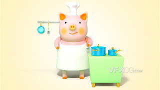 3dsMAX制作厨师猪卡通3d动画角色模型