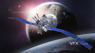 C4D制作高科技通信信号传输太空卫星模型
