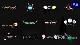 新型冠状病毒疫苗接种动画标题健康医疗宣传字幕AE模板