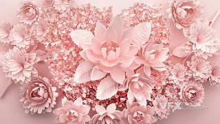 3dsMAX制作粉色系列花语花丛浮雕场景模型