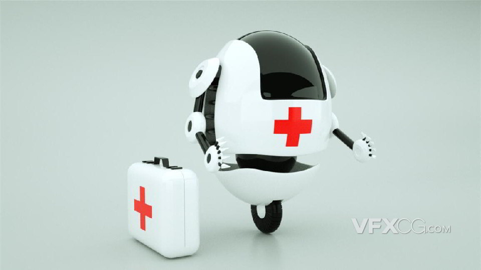 C4D制作人工科技智能医疗机器人三维模型