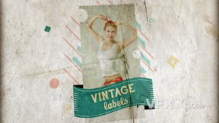 复古陈旧纸张时尚照片展示幻灯片视频宣传片AE模板