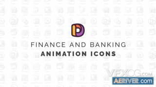 财务金融与银行业务动画图标设计元素视频AE模板