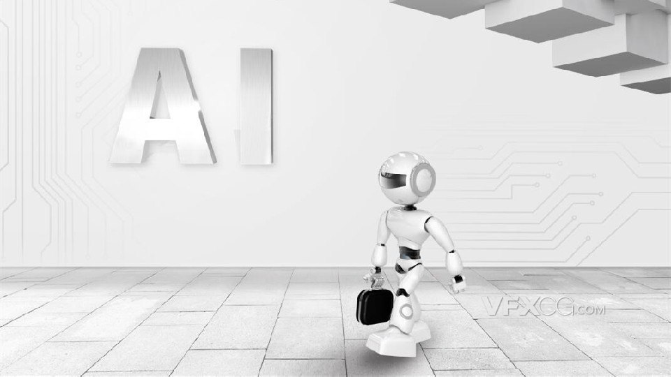 C4D制作现代科技AI人工智能机器人场景模型
