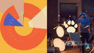 简约多彩平面图形旋转揭示logo动画视频达芬奇模板