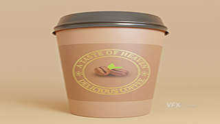 一次性咖啡杯盒子产品包装盒三维Blend模型