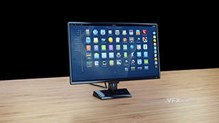 现代产品27寸监控显示屏监控器三维Blend3D模型