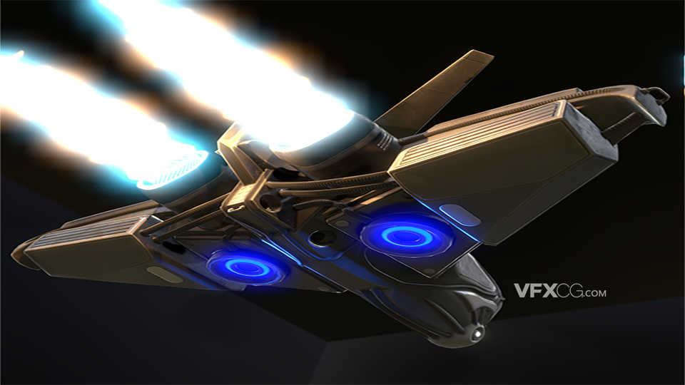 科幻游戏设备外太空星系间宇宙飞船三维Blend模型
