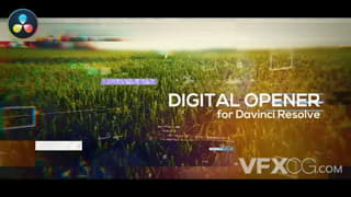 简约现代数字故障信息视觉效果介绍宣传视频达芬奇模板