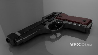 Maya制作游戏武器装备仿真Beretta M9手枪3D模型