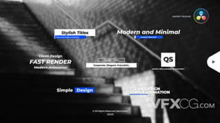 简洁企业商务风文字标题动画视频字幕达芬奇模板