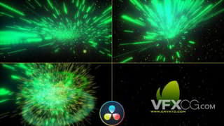能量粒子飞行汇聚大爆炸特效LOGO动画片头视频达芬奇模板