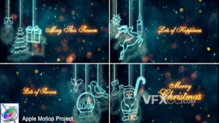 Motion模板-雪花飘动画粒子圣诞节标题祝福视频片头