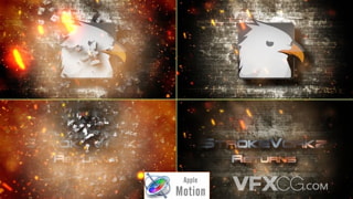 Apple Motion模板-火星粒子冲击LOGO开场视频片头
