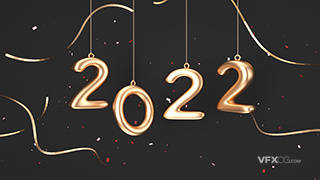 CINEMA4D高端色调新年2022年立体3D字体三维模型