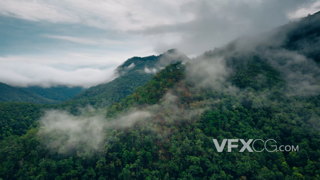 4K山地丛林深山云雾缭绕航拍延时视频