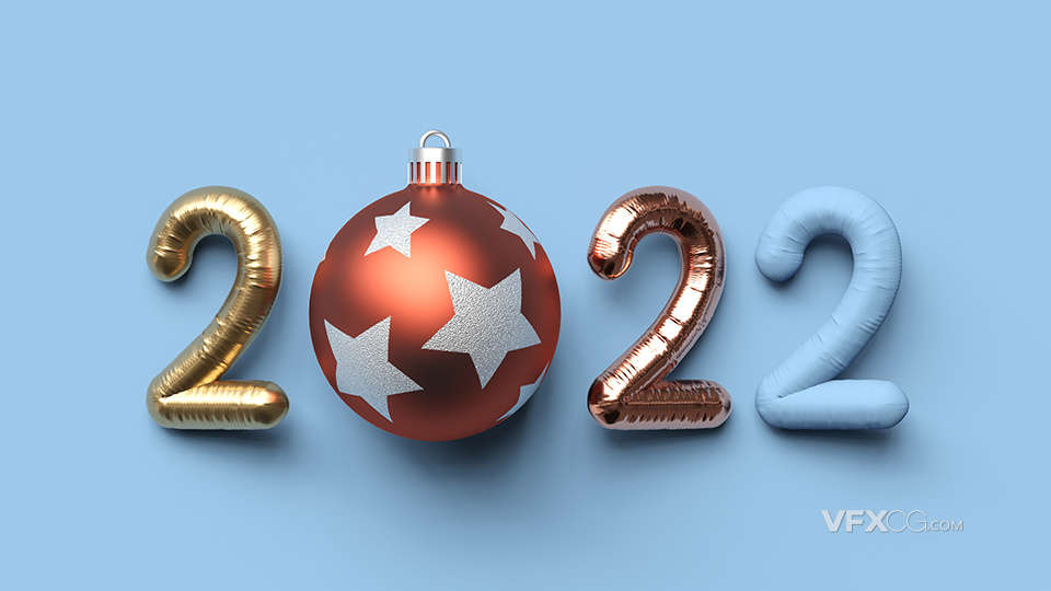 3DSMAX软件三维老虎年2022圣诞铃铛装饰3D模型