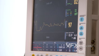 4K心脏脉搏24小时监控仪特写镜头视频