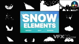 手绘卡通雪球结冰雪花过渡动画特效视频达芬奇模板