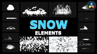 14款卡通雪花爆炸学元素带音效特效动画视频达芬奇模板