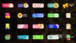 多彩时尚现代礼品券节日优惠券视频字幕设计AE模板