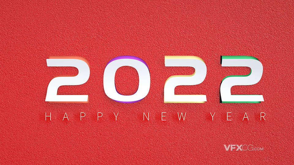 C4D欢迎虎年2022新年立体数字日历背景模型