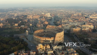 4K世界名胜古迹罗马角斗场高空航拍的实拍视频