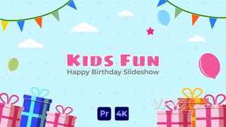 小孩子庆祝生日举办派对聚会开心分享纪念视频PR模板