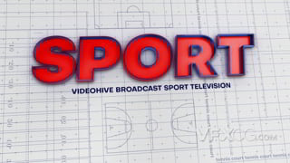篮球场草图标志建造体育电视节目栏目包装AE模板