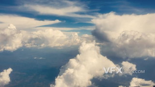 天空云朵飘荡地上重峦叠嶂大气磅礴航空实拍视频