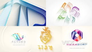 5种现代商业明亮轮廓描绘揭示企业logo动画视频AE模板