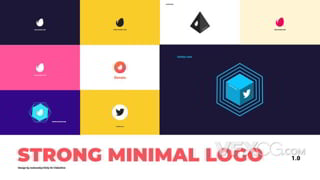 9款简约图形滑动揭示社交媒体logo动画视频PR模板