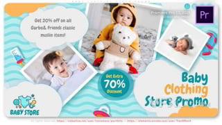 可爱动画婴幼儿用品品牌宣传促销广告视频PR模板