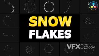 手绘雪花爆炸霜冻元素冬季卡通特效视频动画达芬奇模板