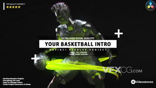 篮球场激烈碰撞燃烧青春体育运动宣传推广栏目包装达芬奇模板