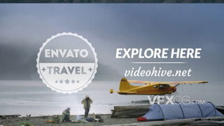 环球旅行冒险探秘简约文本标题动画视频字幕PR模板