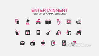 游戏音乐电子互联网商务娱乐元素图标动画AE模板