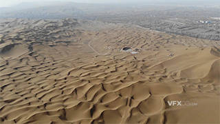 航拍新疆库木塔格沙漠风景实拍视频素材