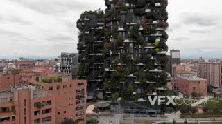 米兰标志性建筑垂直森林公寓实拍视频
