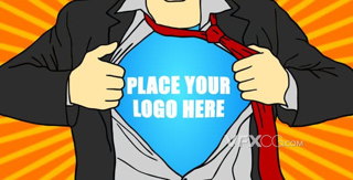 DC超级英雄变身效果卡通标题动画LOGO片头AE模板