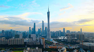4K航拍大气广州珠江新城地标建筑实拍视频